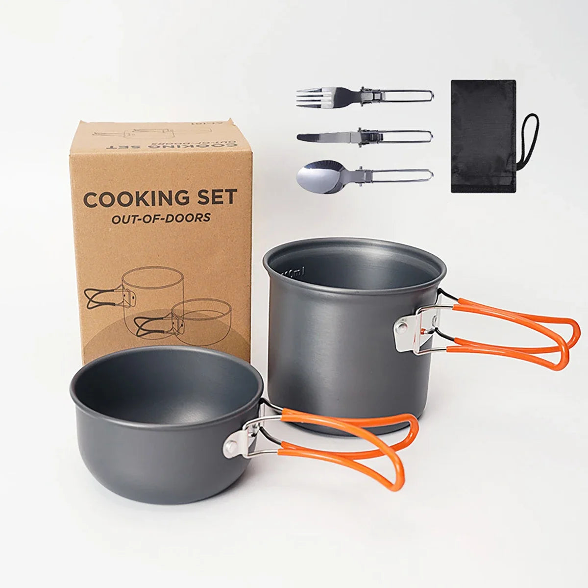 Camping Cookware Set with Kettle & Utensils
