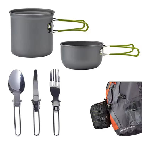 Camping Cookware Set with Kettle & Utensils