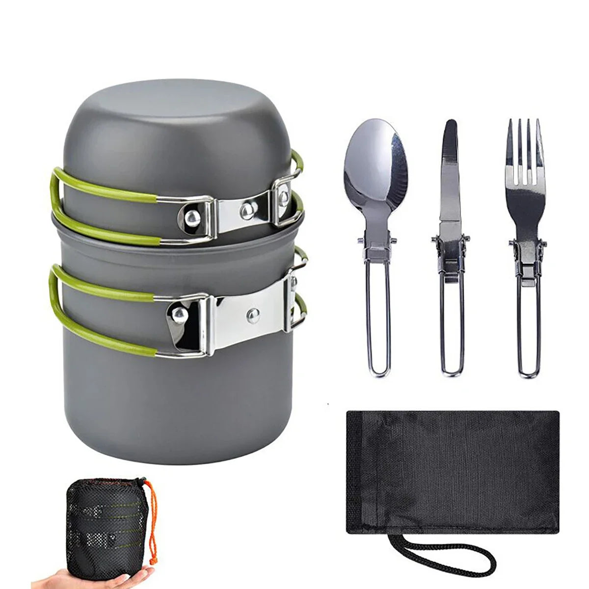 Camping Cookware Set with Kettle & Utensils
