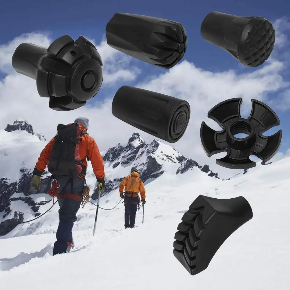 Nützlicher 1PC Schwarzer Wanderstock im nordischen Stil Teleskop-Alpenstock Krücke Wanderstock Wanderzubehör