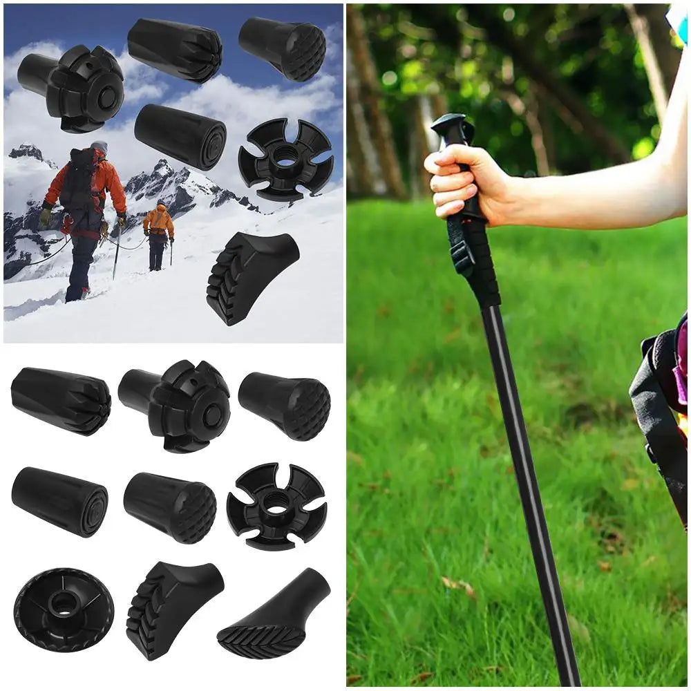 Nützlicher 1PC Schwarzer Wanderstock im nordischen Stil Teleskop-Alpenstock Krücke Wanderstock Wanderzubehör