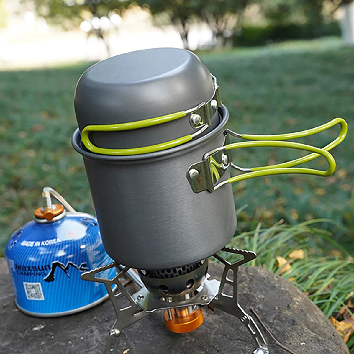 Camping Cookware Set with Kettle & Utensils